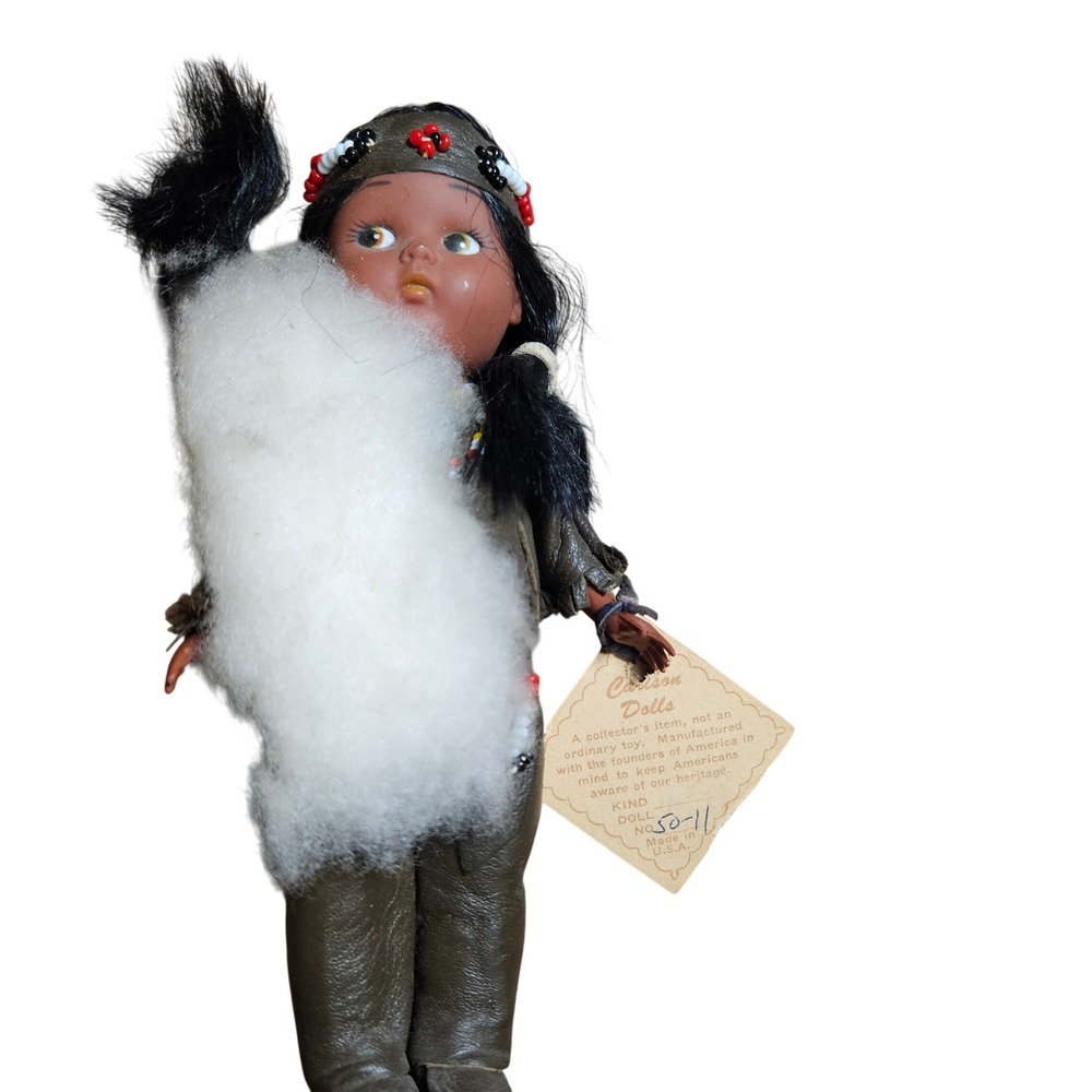 Vintage Carlson Dolls Woodland‎ Brave Indian Native American Doll 7" #50-11 USA
